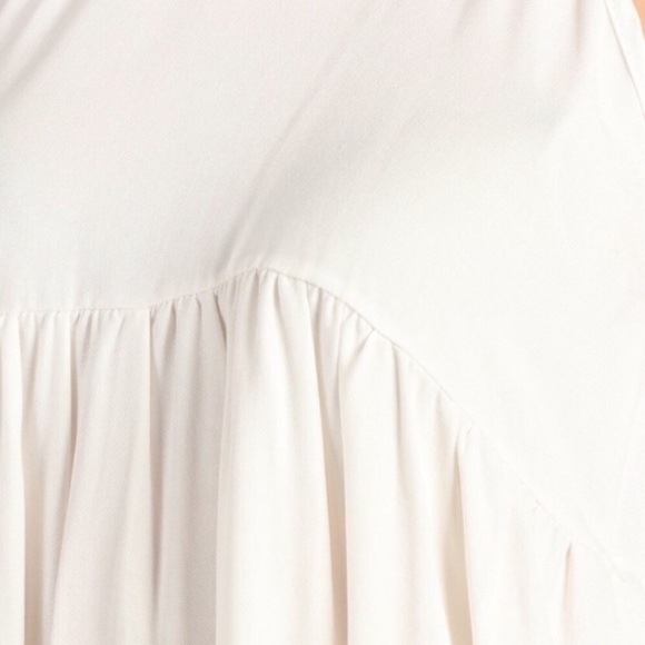 Romantic Boho Mock Halter High Low Baby Doll Tunic Ivory - Picture 3 of 3